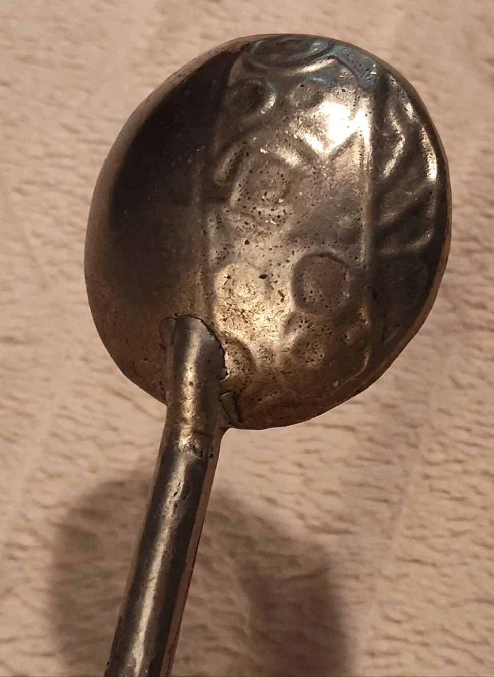 Tin Woodsman Stamped Star-Detail Metal Spoon in Antique Silver Tone